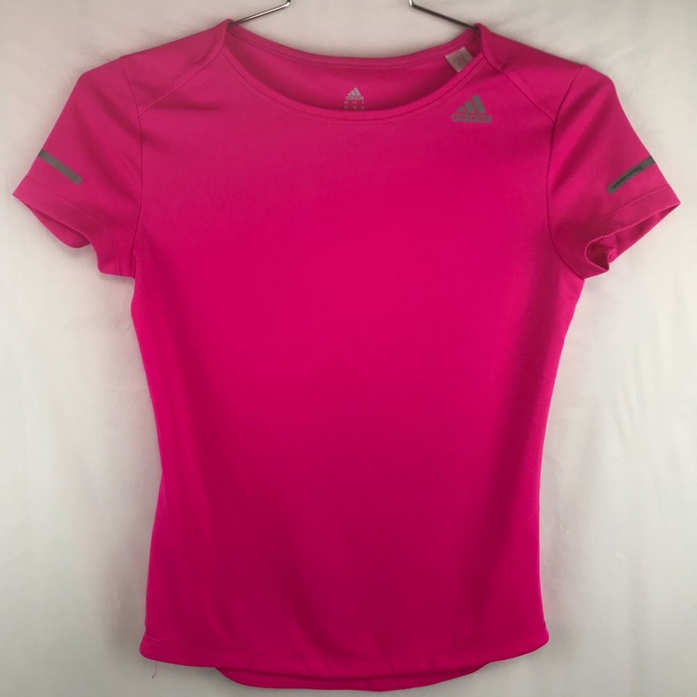 3/$10! Adidas running hot pink climalite tee  XS
